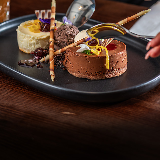 Dessert menu at The Fishery Inn
